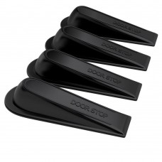 New Pack Of 4 Black Heavy Duty Rubber Door Wedge Stops Stopper Home Office 1000031448504  282547321343